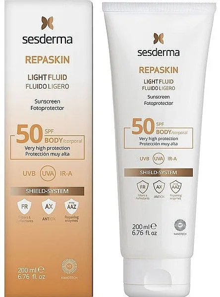 SesDerma Laboratories Repaskin Light Fluid Body Sunscreen SPF50 Lagani fluid za tijelo