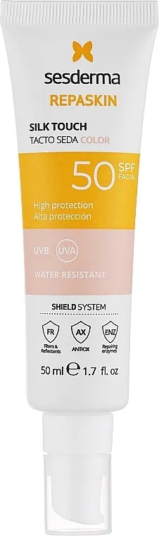 SesDerma Laboratories Repaskin Silk Touch Color SPF 50 Krema za sunčanje za lice sa efektom toniranja
