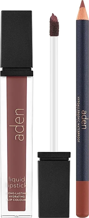 Set Aden Cosmetics (lipstick/7ml + pencil/1.14g)