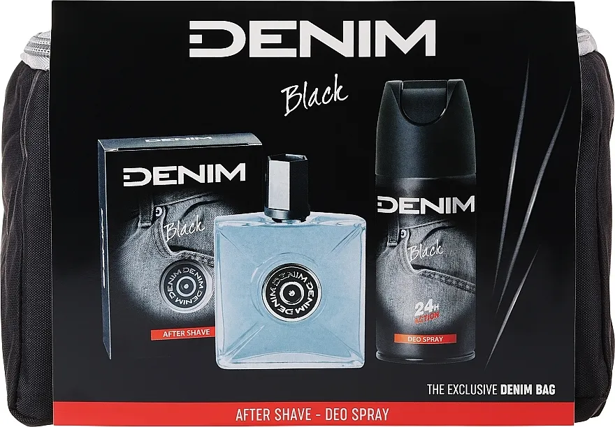 Set (ash/lot/100ml + deo/150ml + bag) Denim Black