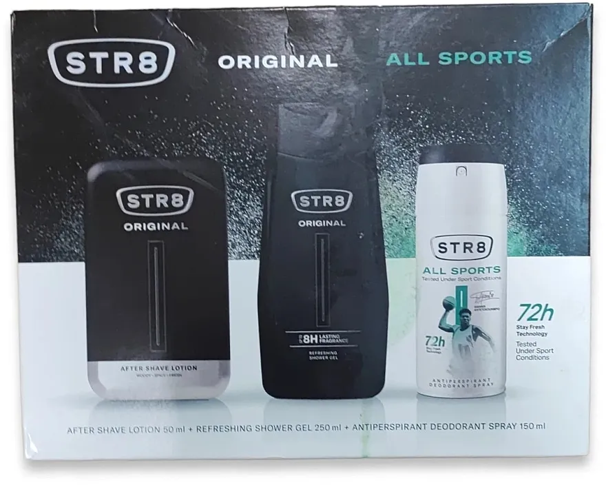 Set (ash/lot/50ml + deo/150ml + sh/gel/250ml) STR8 Original All Sports