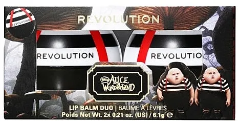 Set balzama za usne Makeup Revolution Disney’s Alice in Wonderland Lip Balm Duo Fat Boys (lip/balm/2x6.1g)