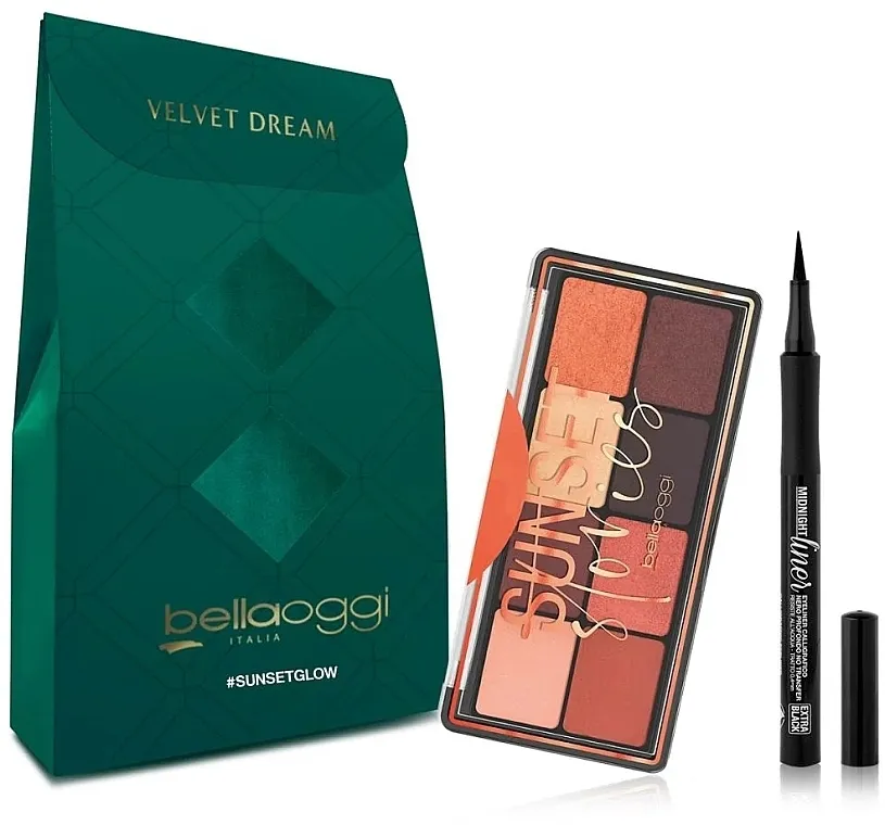 Set Bellaoggi Sunset Glow Mini Kit (eyeshadow/palette/9.5g + eyeliner/1ml)