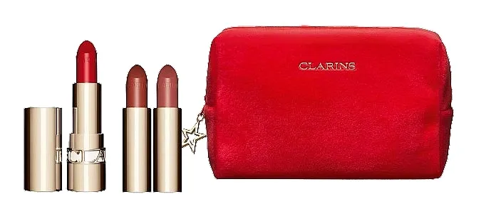 Set - Clarins Joli Rouge Collection (lipstick/3,5g + refill/2x3,5g + bag/1pc)