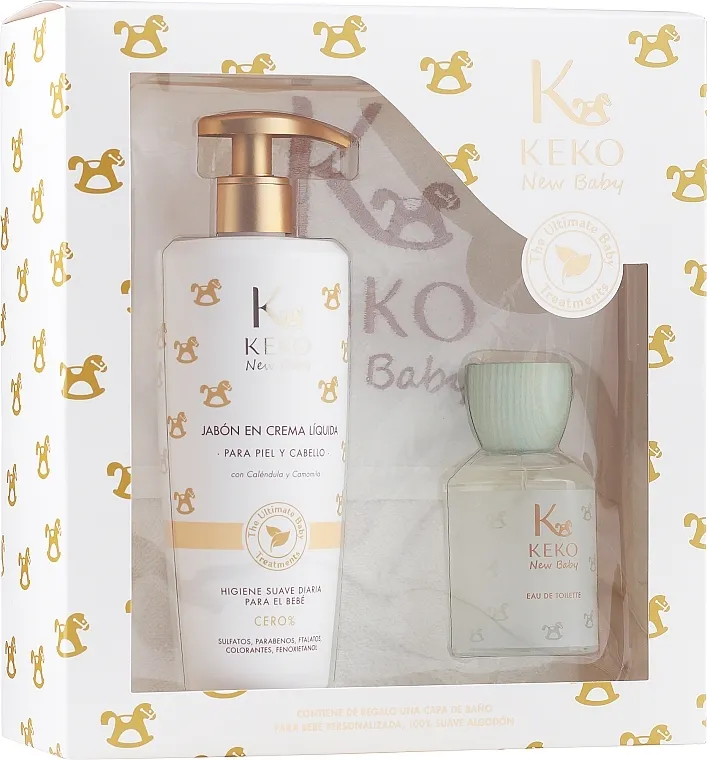 Set (cr soap/500ml + towel/1pc + edt/100ml) Keko New Baby The Ultimate Baby Treatments