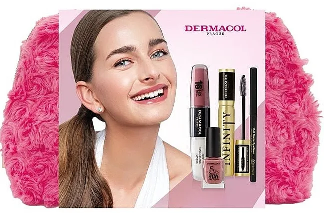 Set Dermacol DC Bestsellers Gift Set (mascara/6ml + eyeliner/0.3g + n/polish/11ml + lipstick/8ml + bag/1pcs)