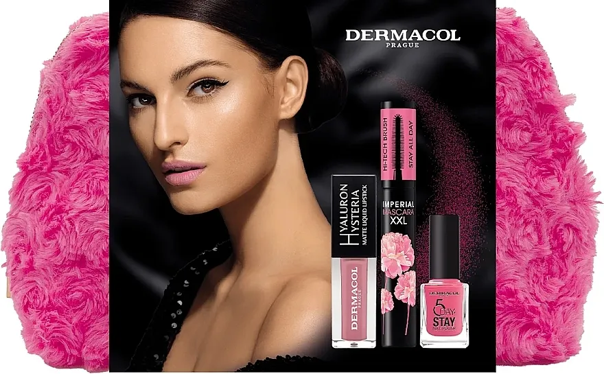 Set Dermacol GS Imperial Power Set (mascara/13ml + lipstick/4,5ml + nail/polish/11ml + bag/1pcs)