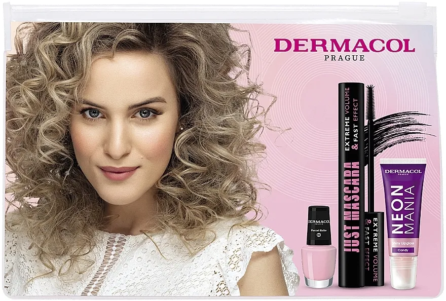 Set Dermacol Just Love It I Gift Set (mascara/12.5ml + nail/polish/5ml + lip/gloss/10ml + bag)