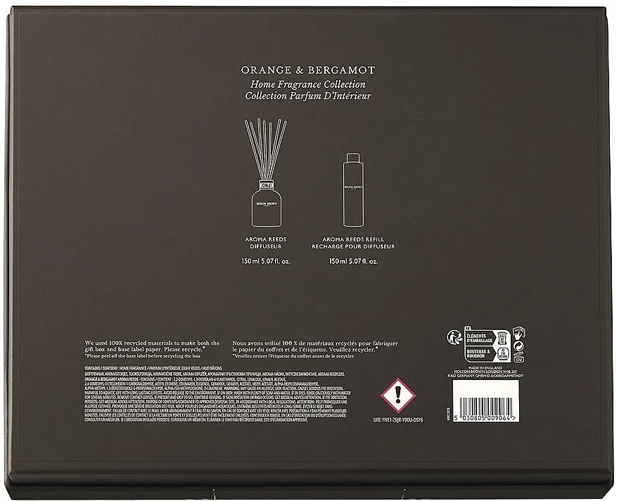 Set (diffuser/150ml + diffuser/refill/150ml) Molton Brown Orange &amp; Bergamot Home Fragrance Gift Set