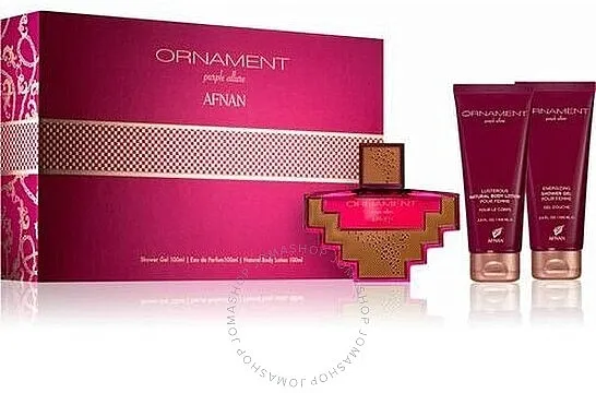 Set (edp/100 ml + sh/gel/100 ml + b/lot/100 ml) Afnan Perfumes Ornament Purple Allure