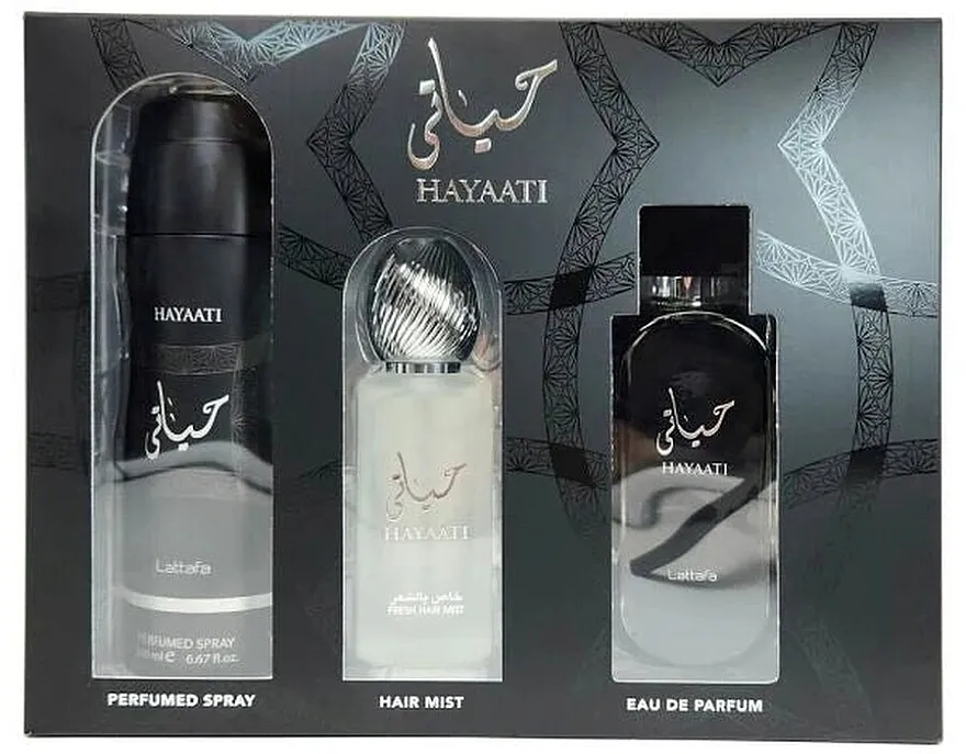 Set (edp/100ml + b/spray/200ml + h/mist/100ml) Lattafa Perfumes Hayaati