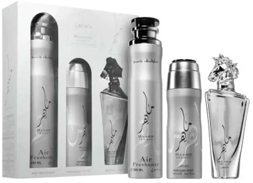 Set (edp/100ml + b/spray/200ml + osveživač/vazduha/300ml) Lattafa Perfumes Maahir Legacy
