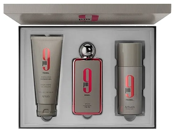 Set (edp/100ml + deo/150ml + sh/gel/150ml) Afnan Perfumes 9 PM Rebel