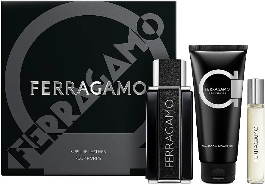 Set (edp/100ml + edp/15ml + gel za tuširanje/100ml) Ferragamo Sublime Leather
