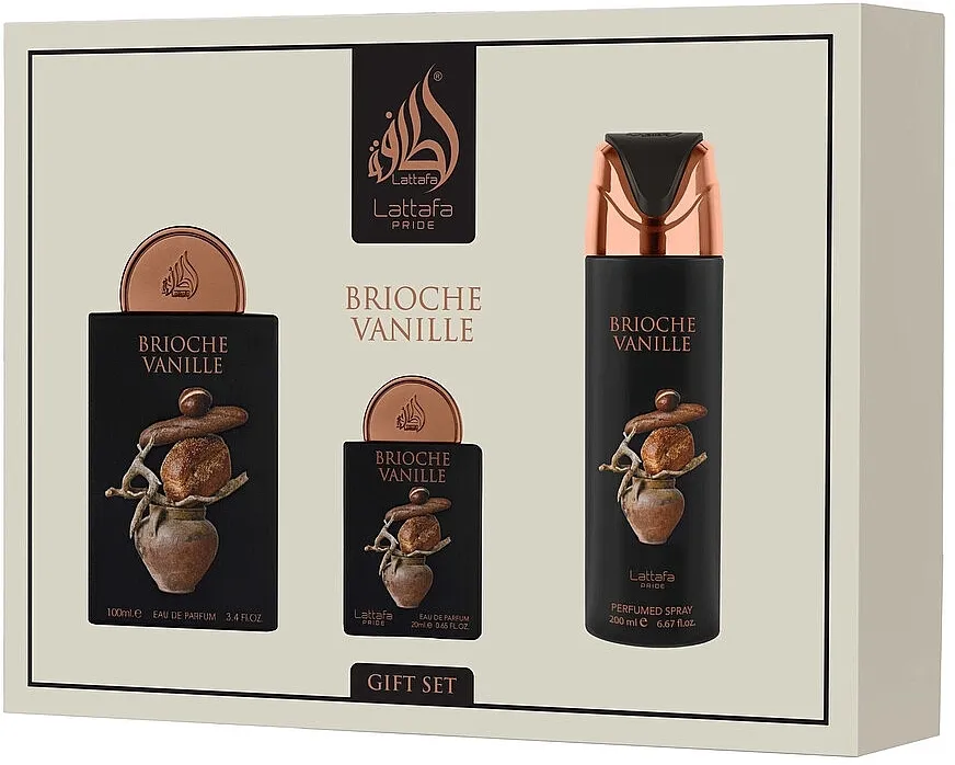 Set (edp/100ml + edp/20ml + deo/spray/200ml) Lattafa Pride Brioche Vanille