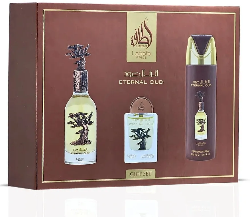 Set (edp/100ml + edp/20ml + deo/spray/200ml) Lattafa Pride Eternal Oud