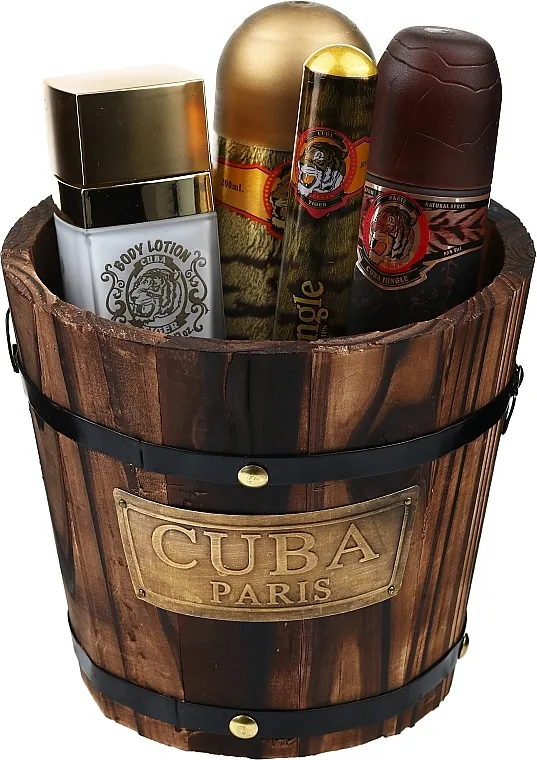 Set (edp/100ml + edp/35ml + b/spray/200ml + b/lot/120ml) Cuba Cuba Jungle Tiger