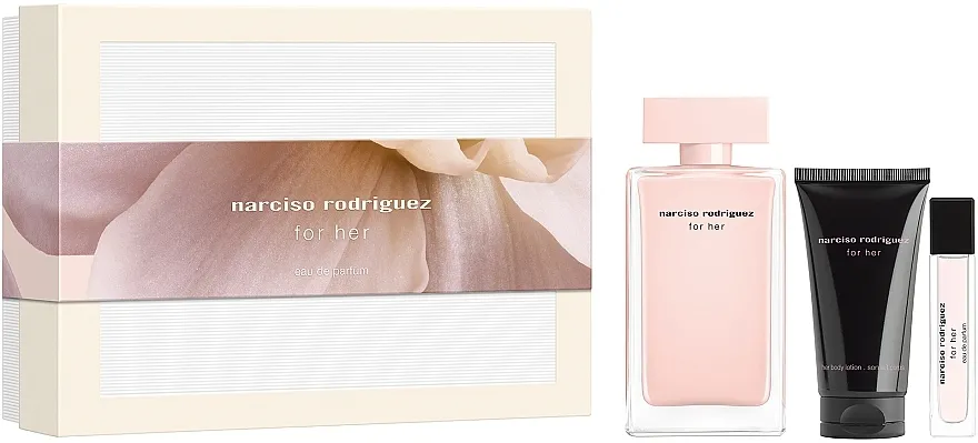 Set (edp/100ml + edp/mini/10ml + b/losion/50ml) Narciso Rodriguez For Her