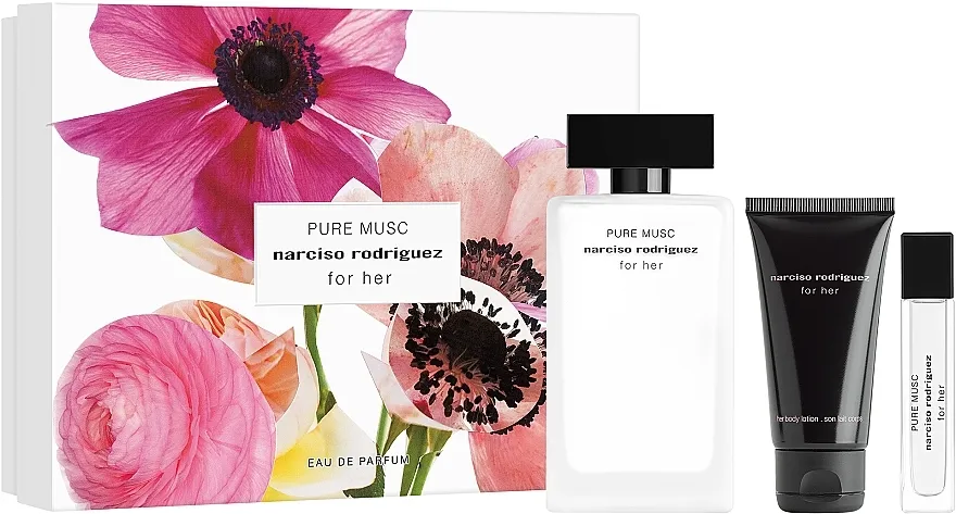 Set (edp/100ml + edp/mini/10ml + b/lot/50ml) Narciso Rodriguez For Her Pure Musc