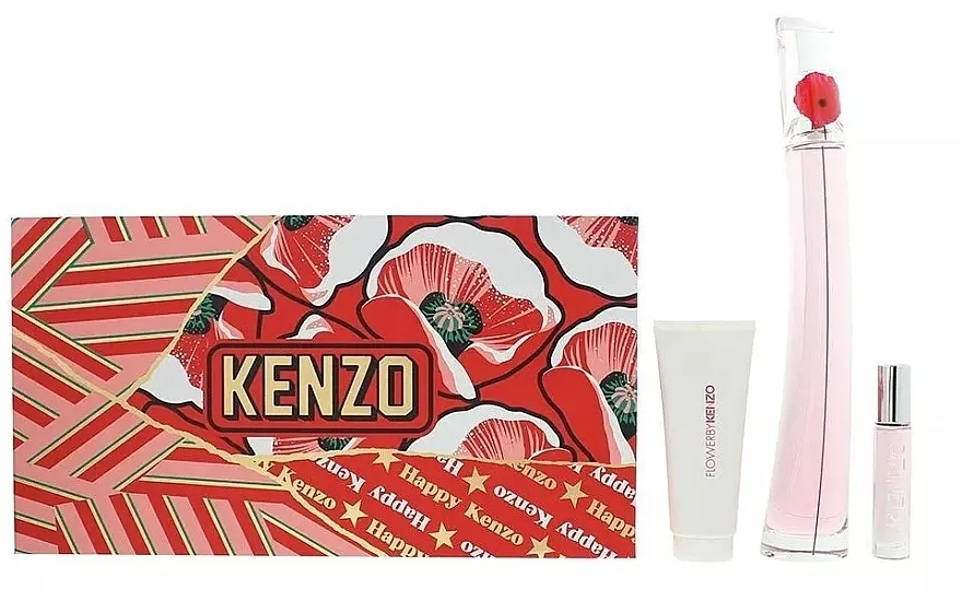 Set (edp/100ml + edp/mini/10ml + m/mleko/75ml) Kenzo Flower By Kenzo Poppy Bouquet