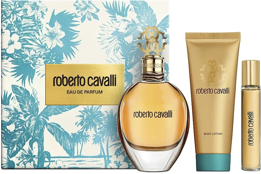 Set (edp/75ml + edp/15ml + b/lot/100ml) Roberto Cavalli Eau