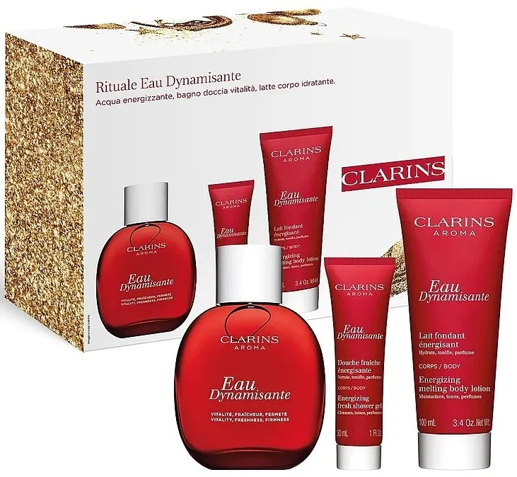 Set (edt/100ml + b/lot/100ml + sh/gel/30ml) Clarins Eau Dynamisante