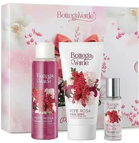 Set (edt/10ml + kup/tus/gel/100ml + k/s/krem/100ml) Bottega Verde Pepe Rosa
