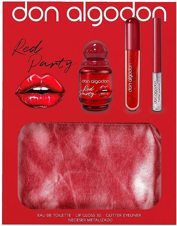 Set (edt/30ml + sjaj za usne/3.9ml + ajlajner/3.3ml + torba) Don Algodona Red Party