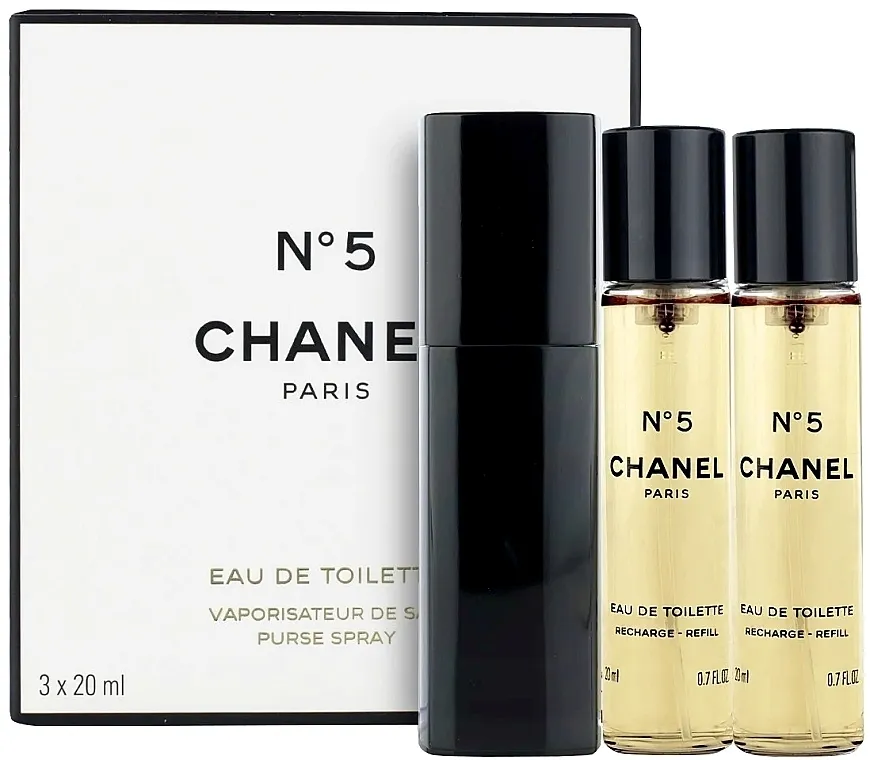 Set (edt/3x20ml) Chanel N°5 Purse Spray with Case