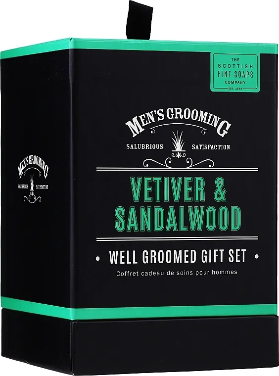 Set (edt/50ml + sh/gel/75ml + ash/balm/75ml) Scottish Fine Soaps Men's Grooming Vetiver &amp; Sandalwood