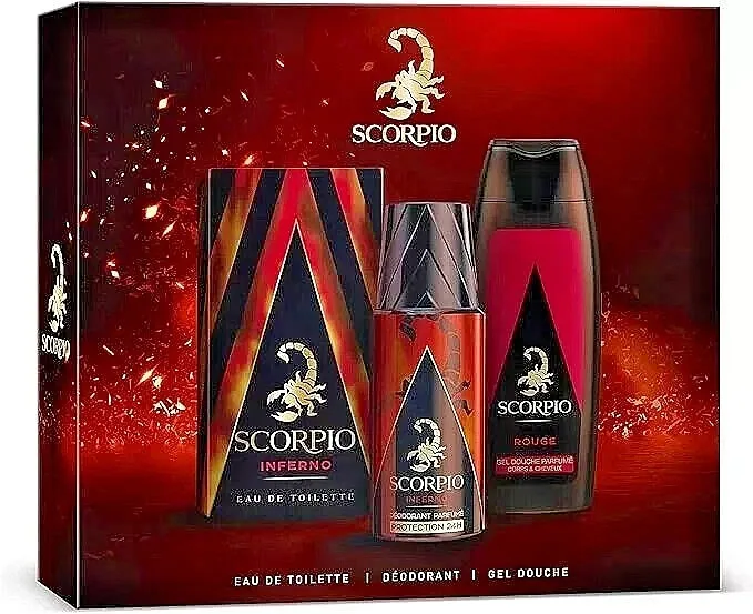 Set (edt/75 ml + deo/150 ml + šampon/gel/250 ml) Scorpio Inferno