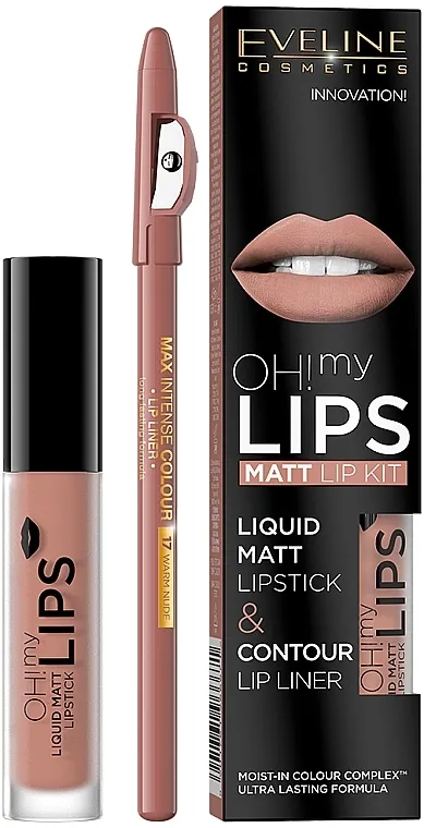 Set Eveline Cosmetics Oh! My Lips (lipstick/4.5g + l/pencil/1.2g)