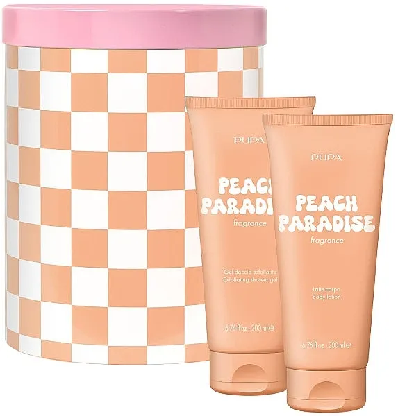 Set (exf/sh/gel/200ml + b/lot/200ml) Pupa Peach Paradise
