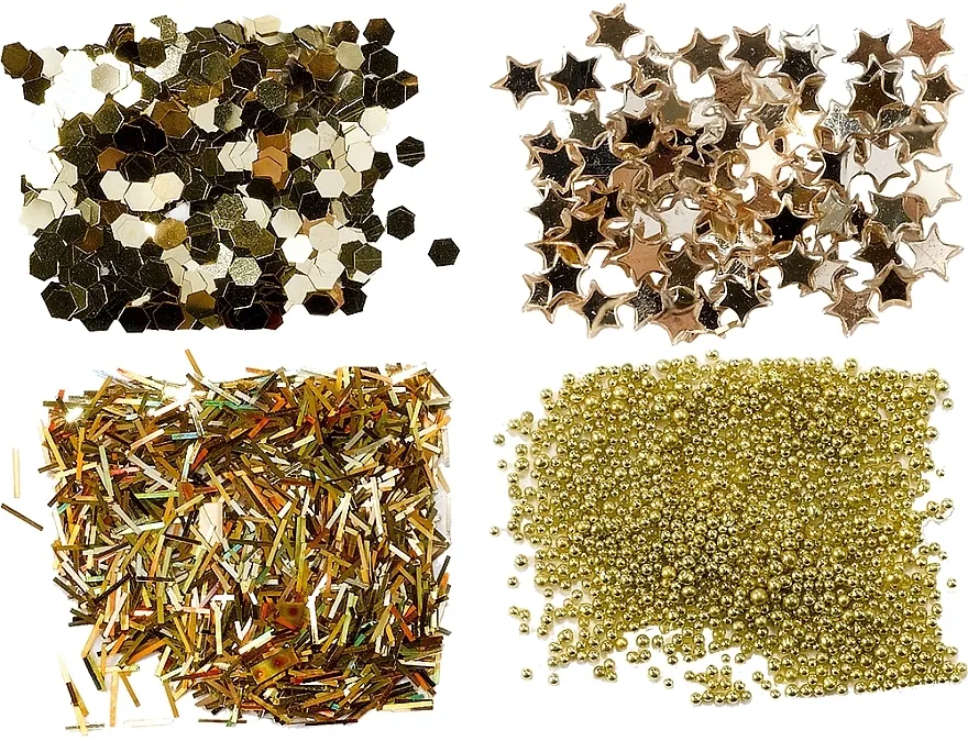 Set glitera, zlato Peggy Sage Nail Glitter Mini Kit Or