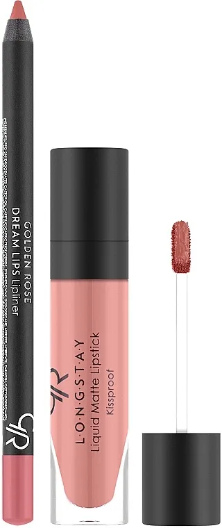 Set Golden Rose Matte LipKit Warm Nude (lipstick/5.5 ml + lipliner/1.6g)