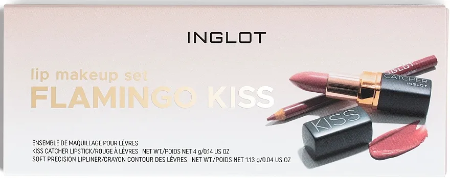 Set Inglot Lip Makeup Set Flamingo Kiss (lipstick/4g + lipliner/1.13g)