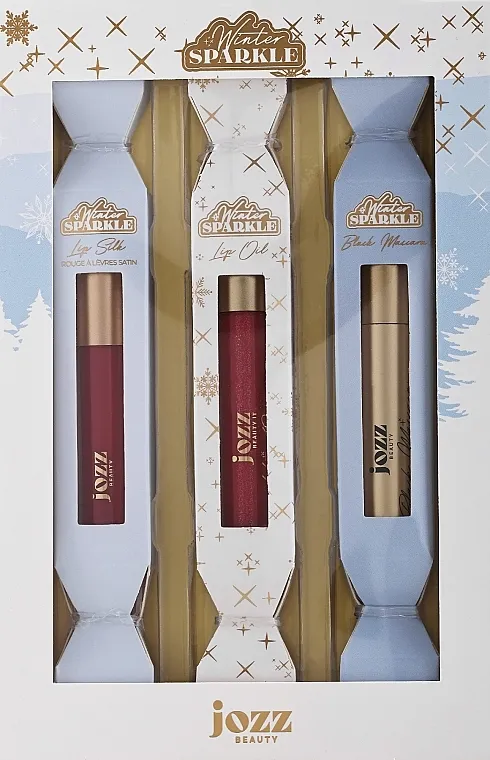 Set Jozz Trio Crackers Winter Sparkle (masc/7.5ml + gloss/7.5ml + lip/stick/7.5ml)