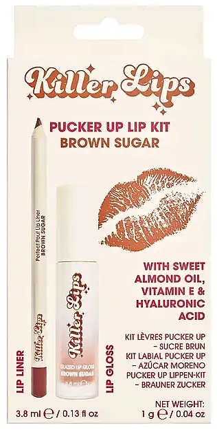 Set Killer Lips Pucker Up Lip Kit Brown Sugar (l/pencil/1g+l/gloss/3.8ml)