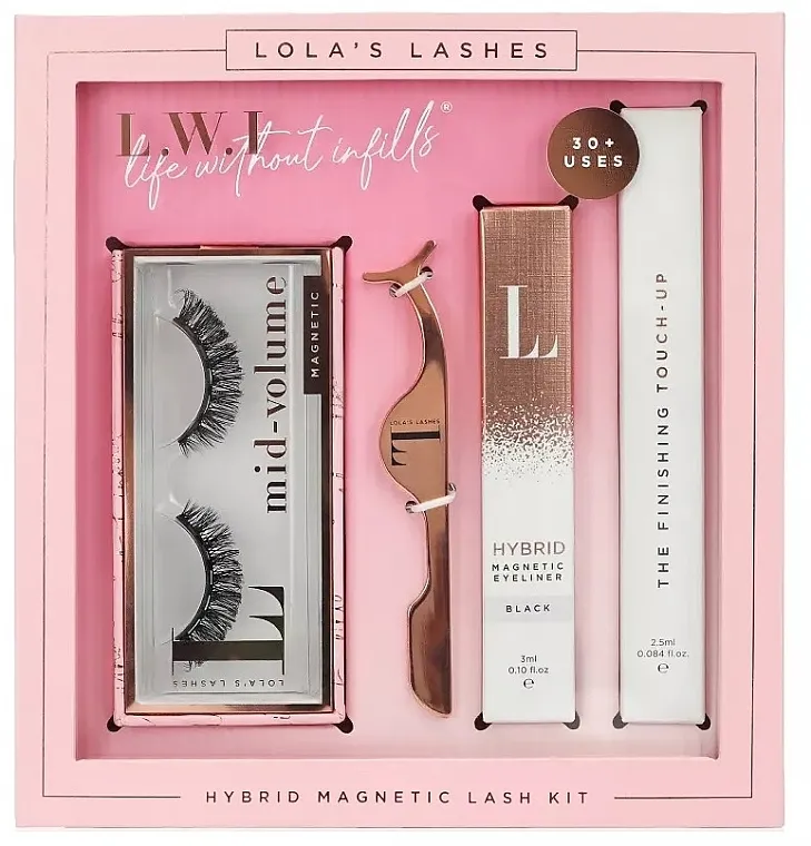 Set Lola's Lashes Goal Digger Hybrid Magnetic Eyelash Kit (eyeliner/3ml + remover/2.5ml + eyelashes/2pcs + applicator)