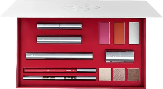Set Loni Baur The Face Edition 02 Get Reddy (eyeliner/3.5ml + lipstick/2.5ml + mascara + highlighter/4g + br/pencil/2x0.39g + lip/pencil/1.26g + blush/2x2.3g + powder/2.3g + eye/shadow/3x1.3g)