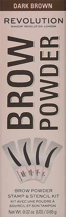 Set Makeup Revolution Brow Powder Stamp &amp; Stencil (brow/stamp/0.7g + stencil/4pcs)