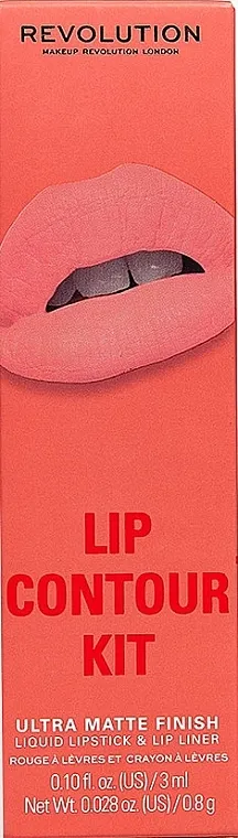 Set Makeup Revolution Lip Contour Kit Coral Babe (lipstick/3ml + l/pencil/0.8g)