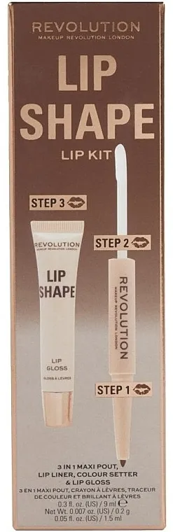 Set Makeup Revolution Lip Shape Coco Brown (lip/liner/0.2g + colour/setter/1.5ml + lip/gloss/9ml)