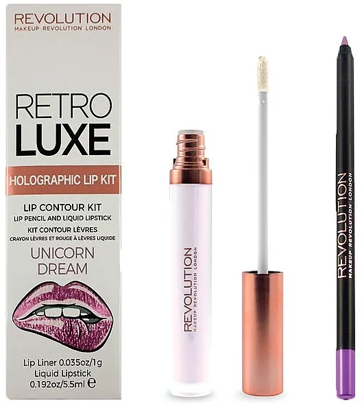 Set Makeup Revolution Retro Luxe Holographic (lip/liner/1g + lipstick/5,5ml)