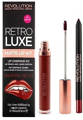 Set Makeup Revolution Retro Luxe Vampire Night Lip Kit (lip/liner/1g + lipstick/5,5ml)