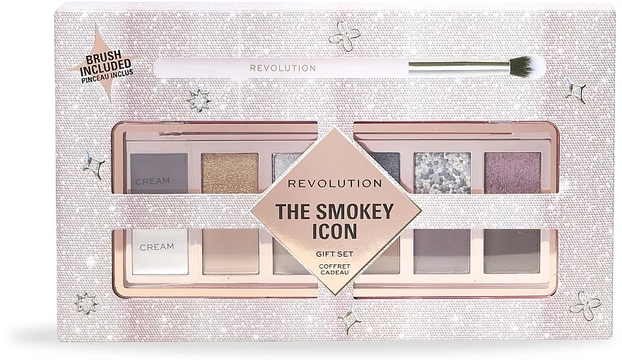 Set Makeup Revolution The Smokey Icon Palette Gift (palette + brush)
