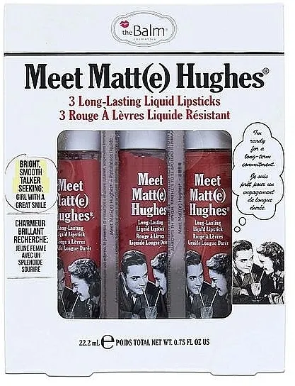 Set mat ruževa The Balm Meet Matte Hughes Kit (lipstick/3x7.4ml)