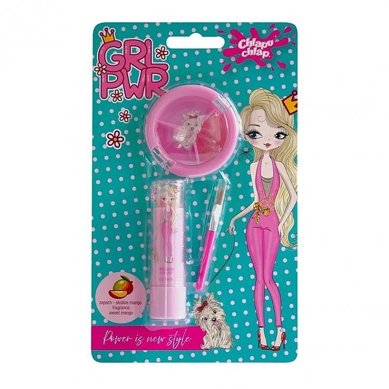Set šminke za devojčice Chlapu Chlap Girls Power (lip/balm/3g + lip/gloss/3g + brush)