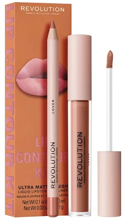 Set šminke za usne Makeup Revolution Lip Contour Kit Lover (lip/gloss/3ml + lip/pencil/1g)