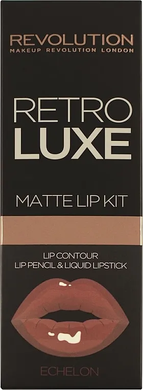 Set šminke za usne Makeup Revolution Retro Luxe Matte Lip (lipstick/5.5ml + l/pencil/1g)